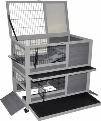 Produktbild von Indoor Kleintierstall Belinda grau 90 x 53 x 95 cm
