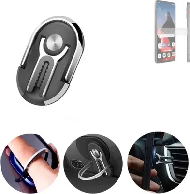 Produktbild von K-S-Trade 3in1 Smartphone-Ring Handy-Ring kompatibel mit Motorola ThinkPhone Fingerhalterung  Handyring Tischständer Lüftungsgitter-Halterung Tisch