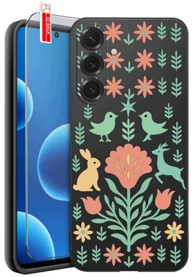 Productafbeelding van Beschermhoezen voor de Samsung A27 5G – Designs | Mat siliconen hoesje + 9H-glas