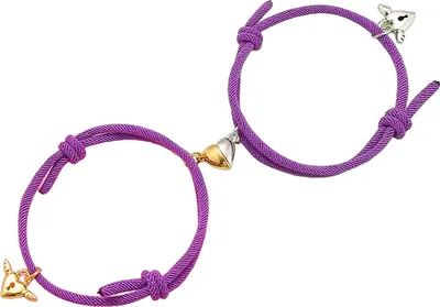 Obrázok produktu pre Náramky Heart Magnet - Fialová pre každého KP28131
