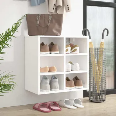 Immagine prodotto di Scaffale per scarpe The Living Store, bianco, 52,5 x 30 x 50 cm