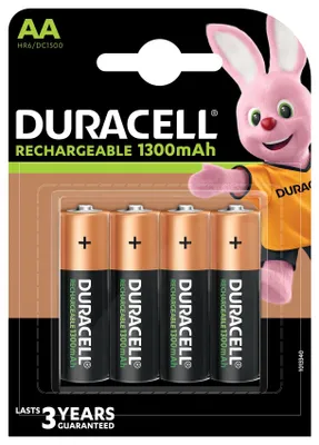 Produktbild von Duracell 4 LR06 1300mAh Wiederaufladbarer Akku Nickel-Metallhydrid (NiMH)