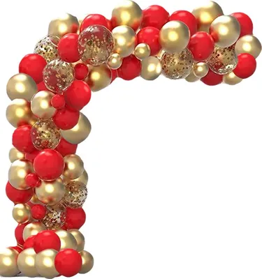 Produktbild von Rote und goldene Konfetti-Ballongirlande
