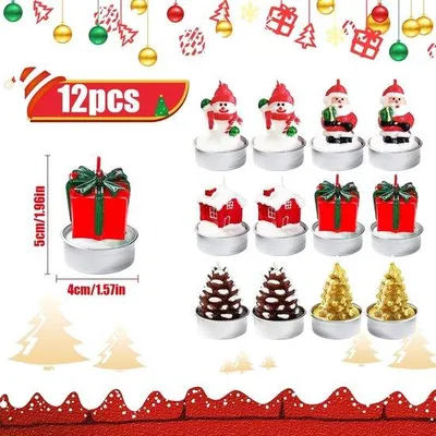 Produktbild von Weihnachts-Teelichter – Rot – 5 x 4 cm – Paraffin – Für die Tischdekoration