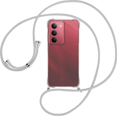 Produktbild von Handykette Backcover-Schutzhülle mit Band (Metall silberfarben) für Realme 14X 5G - silbergrau