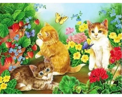 Immagine prodotto di 40x30 Pittura a diamante Fai da te Pittura a diamante Gatti Farfalle