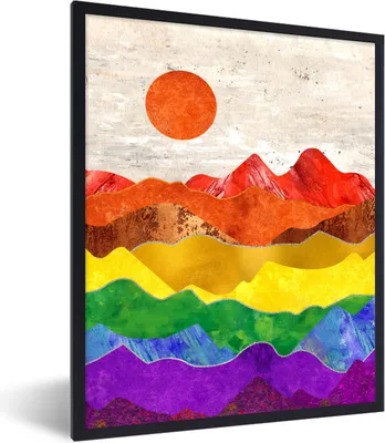 Produktbild von MuchoWow® Gerahmtes Poster Stolz - Schwul - Regenbogen 60x80 cm - Poster mit Schwarzem Bilderrahmen Wandposter Rahmen Foto Bilder - Premium - Wanddeko Wohnzimmer