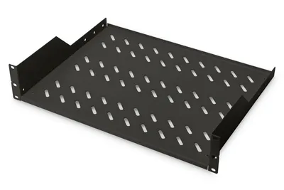 Zdjęcie produktu dla Digitus Półka do montażu stałego w szafach 483 mm (19"), Czarny