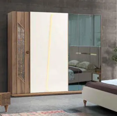 Produktbild von Kleiderschrank Braun Luxus Möbel Italienische Einrichtung Schlafzimmer Schrank