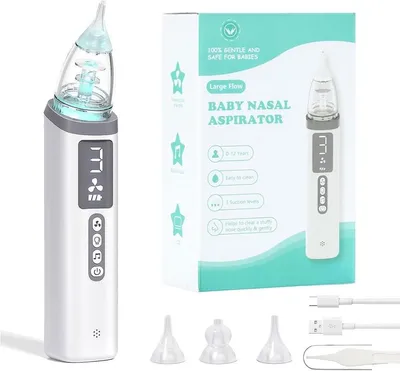 Produktbild von Elektrischer Baby Nasensauger – Nasensauger Baby mit 3 Silikonaufsätzen & Musikfunktion