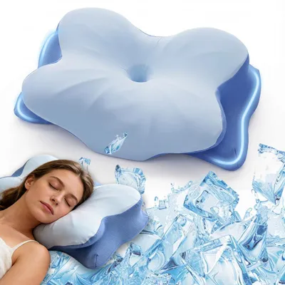 Produktbild von STUNQ® Ergonomisches Nackenkissen aus Memory Foam – Kissen mit Baumwollbezug, Nackenstützkissen für Seitenschläfer, 60x40 cm