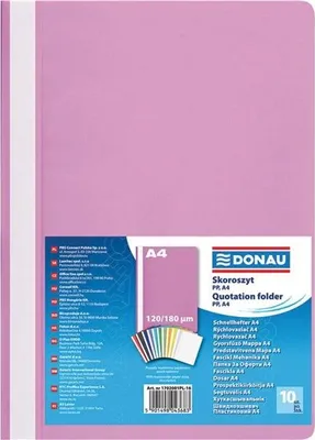 Zdjęcie produktu dla Plastikowe spinacze DONAU A4, różowe, 10 szt.