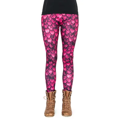 Produktbild von cosey - Bedruckte Tiermotiv-Leggins (Einheitsgröße) - Design Roter Drache