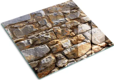 Obrázek produktu pro Kryt varné desky – Kryt na indukční desku – Ochranná skleněná deska – 60x52 cm – Skleněné ochranné desky na sporák –Tvrzené sklo –Kamenná zeď