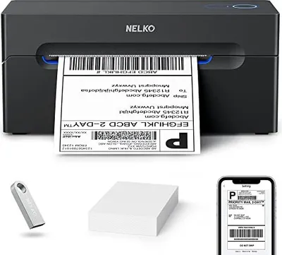 Produktbild von Nelko Bluetooth DHL -Etikettdrucker, Drucker 4x6 Versandbezeichnungen Thermal Shopify Zalando eBay Amazon UPS, unterstützt Android/iOS Windows/Mac/Chr