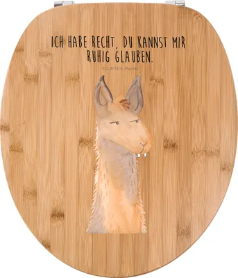 Produktbild von Mr. & Mrs. Panda WC Sitz Lamakopf Genervt - Transparent - Geschenk, klo deckel, Lama, Lamas, Klodeckel, Freundin, WC-Sitz, Toilettendeckel, Azubi, Toilettenbrille, Chef