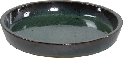 Produktbild von Dehner Blumentopf-Untersetzer, rund, Ø ca. 31 cm, Keramik, glasiert, grün