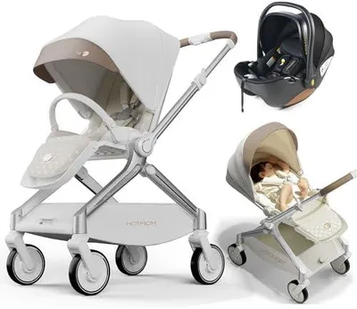 Produktbild von Ultraleichter Kinderwagen mit breiten Sitzen, verstellbarer Rückenlehne und großen stoßdämpfenden Rädern, Magnesiumrahmen und in Sekunden wechselbarer Fahrtrichtung