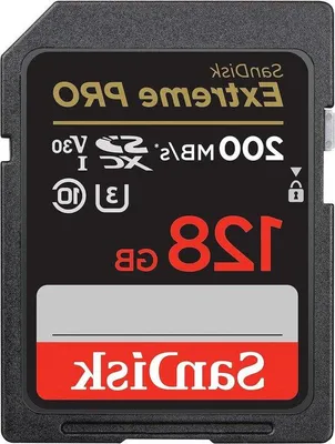Zdjęcie produktu dla Karta SDXC o dużej pojemności 128 GB, UHS-I, 4K UHD, 200 MB/s, czarna
