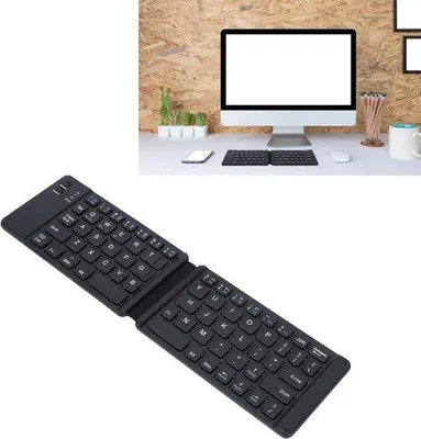 Image de Mini-clavier Bluetooth ultrafin - Rechargeable - Batterie 120 mAh - Noir - Compatible iOS, Android, Windows - Noir.