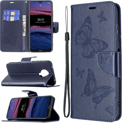 Produktbild von König Design Hülle kompatibel mit Nokia G10 / G20 Kunstleder Handyhülle - Handy Case Blau