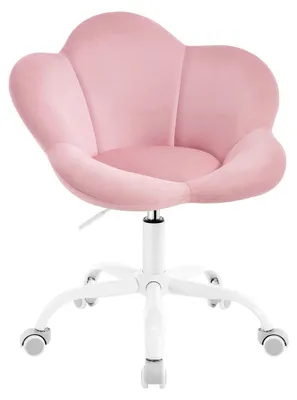 Immagine prodotto di Sedia per bambini - Sedia in velluto ergonomica - Regolabile in altezza - Girevole - Imbottita - Con braccioli - Rosa