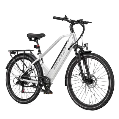 Produktbild von E-Bike V2 26 Zoll E Bike Trekkingrad, 522 Wh Akku, 45 Nm, 7 Gang Shimano Shimano, Kettenschaltung, Heckmotor, 522 Wh,City E-Bike & E-Hollandrad Silbe