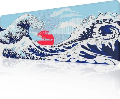Produktbild von Famanu große Gaming-Mausmatte Japan Art Kanagawa - 800 × 300 × 3 mm