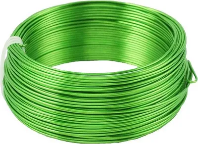Produktbild von Draht für Dekoration TANEA, apfelgrün lackiert, 60m, Ø2mm - Aluminiumdraht