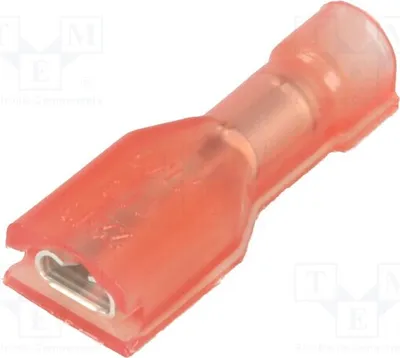 Image de Connecteur à sertir : plat, pour fils femelles, 0,8 mm, 0,3 ÷ 0,9 mm², 2,8 mm, isolé, référence 2-520273-2. Connecteur isolé