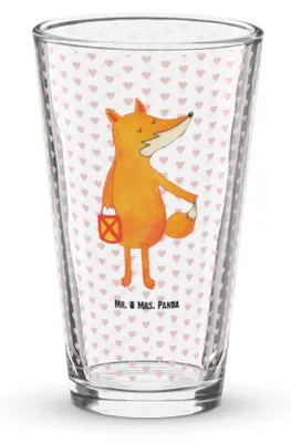 Produktbild von Mr. & Mrs. Panda Cocktailglas Fuchs Laterne - Transparent - Geschenk, Trinkglas, Wasserglas, Tumbler, Bierglas, Glas, Selbstbewusst, Sankt Martin