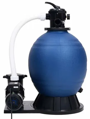 Produktbild von vidaXL Sandfilter mit 7-Wege-Ventil und 1000 W Pumpe Blau Schwarz