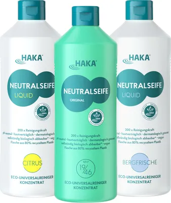Produktbild von HAKA Kunz Reinigungsmittel 3x1kg – Neutralseife, Universalreiniger, Multitalent. Für Haushalt, Garten & Auto: reinigt Böden, Fliesen, Textilien. Umwelt- & hautfreundlich, starke Reinigungsleistung, sanft zu Oberflächen.
