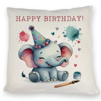 Produktbild von Happy Birthday Elefant Kissen