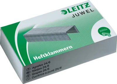 Produktbild von Leitz Juwel Heftklammern, 4 mm, 10x Box, Verzinkt, 2000 Stück