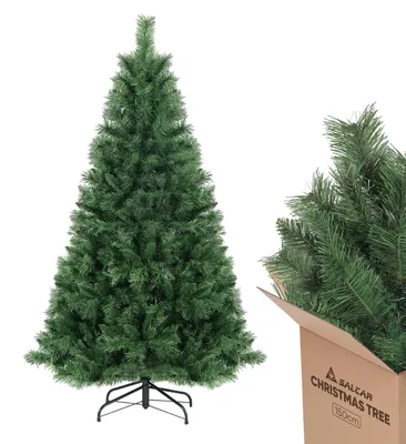 Productafbeelding van Salcar kerstboom, 150 cm hoog, kunstmatig, met klapsysteem en metalen voet, diameter ongeveer 83 cm, met 408 takken