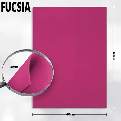 Zdjęcie produktu dla Płyty z pianki EVA - płyty do rękodzieła - 40 x 60 cm - 2 mm - elastyczne - opakowanie 48 sztuk - kolor fuksja