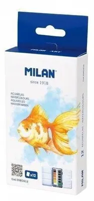 Produktbild von MILAN Aquarellfarben 12 Farben Metallkasten