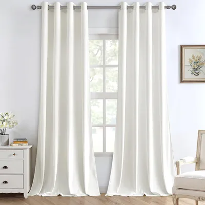 Obrázek produktu pro Záclony z sametu MIULEE 140x265 cm bílé neprůhledné do ložnice a obývacího pokoje