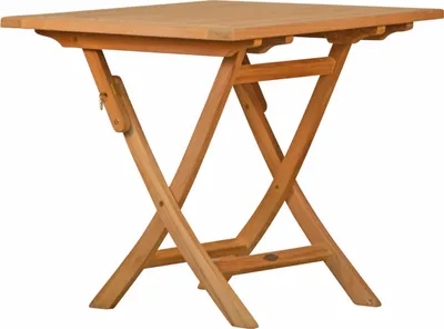 Produktbild von Klapptisch Premium Teak Falttisch 80 x 80 cm als wetterfester Teak Gartentisch klappbarer und unbehandelter Teakholztisch