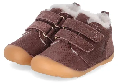 Image de Bisgaard : Chaussures à scratch pour filles, modèle CARTER, couleur lilas, en cuir souple, taille 19