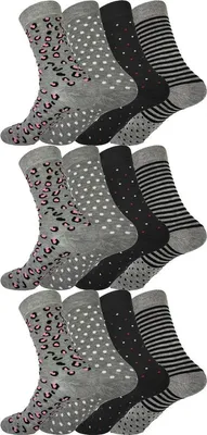 Produktbild von 12 Paar Damen Socken mit Muster Baumwolle; 12 Paar, Mix11/35-38