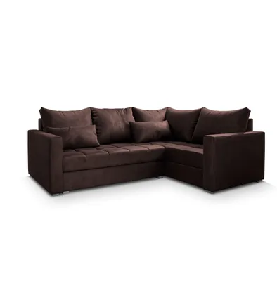 Produktbild von Masseno Ecksofa LIRENO R-S mit Schlaffunktion L-Form, Sofa mit Bettkasten, Wohnzimmersofa, Couch, Soffa, Bettsofa, Couchgarnitur- Braun, KRONOS 06