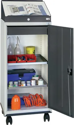 Immagine prodotto di Set di armadietti portautensili con piano di lavoro H1310xL500xP500mm grigio chiaro/grigio antracite