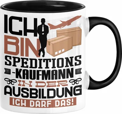 Produktbild von Speditionskaufmann Ausbildung Tasse Geschenk Ich Bin Speditionskaufmann In Der Ausbildung Ich Darf Das Geschenkidee Spruch (Schwarz)