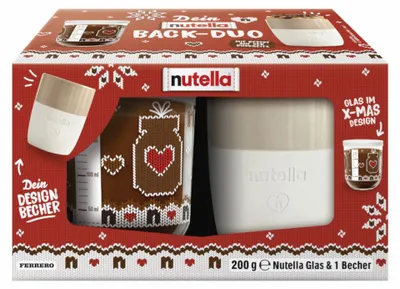 Zdjęcie produktu dla Zestaw do pieczenia małych ciast "Nutella" firmy Ferrero, edycja świąteczna, opakowanie 200g