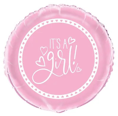 Produktbild von Baby Shower rosa Herzen Folienballon