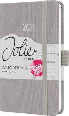Immagine prodotto di sigel J6402 sigel agenda tascabile Jolie Feel 2026, tessuto, A6, grigio