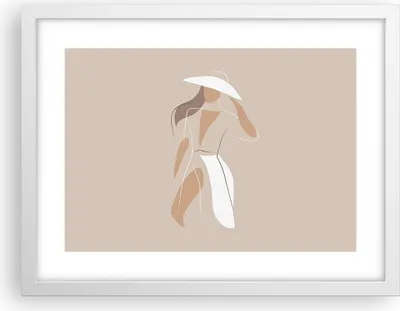 Produktbild von Gerahmtes Poster - Weißer Rahmen - Minimalismus Frau Buntstift - 40x30 cm - Wand Bild - Wanddeko - Wandbilder - Kunstposter - Wandposter - Bilderrahmen - Bilder - Kunstdruck - P2WAA40x30-4603