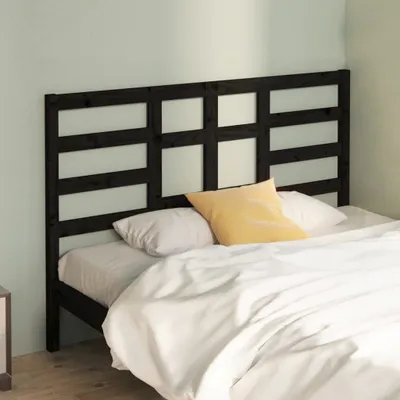 Image de vidaXL Tête de lit noir 146x4x104 cm Pin massif - Tête de lit - Tête de lit - Tête de lit en bois